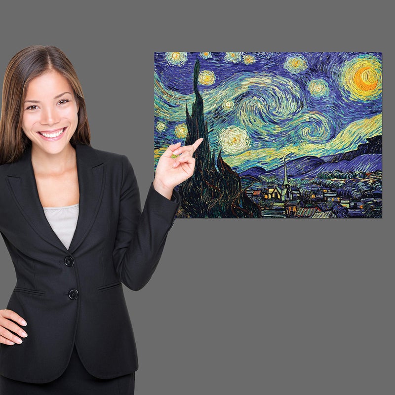 Palace Learning 2 Pack - The Starry Night 1889 & Starry Night Over the Rhone by Vincent Van Gogh - Fine Art Poster Prints (LAMINATED, 18" X 24") - Image 4